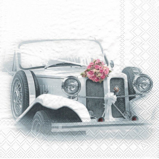 Serviette - Wedding car - Bastelschachtel - Serviette - Wedding car