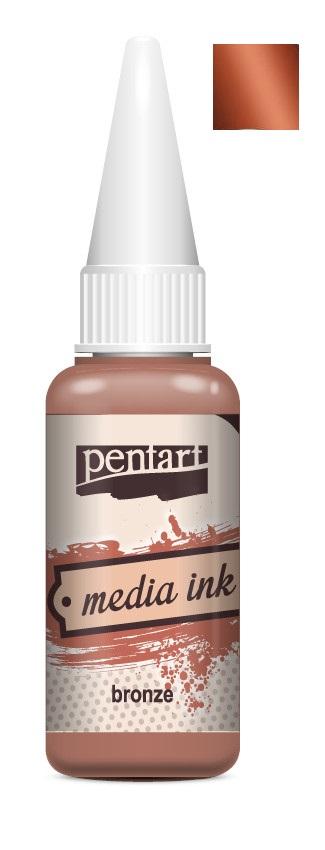 Pentart Mixed Media Tinte 20ml metallic - bronze - Bastelschachtel - Pentart Mixed Media Tinte 20ml metallic - bronze