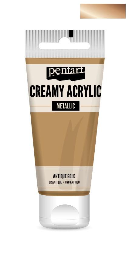 Pentart Creamy Acrylic metallic 60ml - antikgold