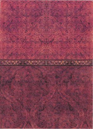 Reispapier A3 - Red brocade - Bastelschachtel - Reispapier A3 - Red brocade