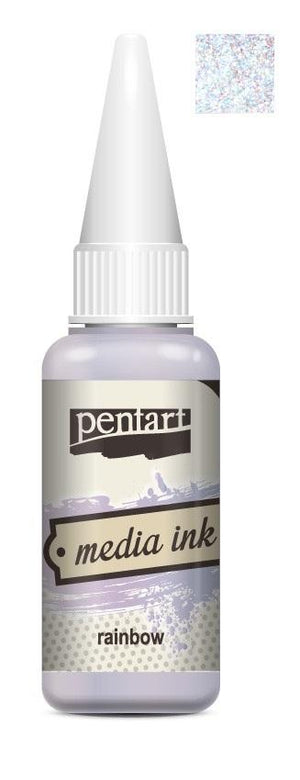 Pentart Mixed Media Tinte 20ml metallic - rainbow - Bastelschachtel - Pentart Mixed Media Tinte 20ml metallic - rainbow