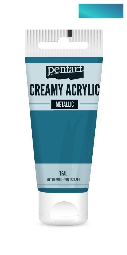 Pentart Creamy Acrylic metallic 60ml - teal