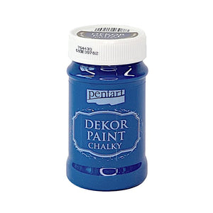 Pentart Dekor Paint Chalky matt 100ml - blau - Bastelschachtel - Pentart Dekor Paint Chalky matt 100ml - blau