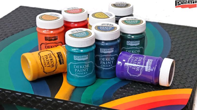 Pentart Dekor Paint Chalky matt 100ml - zitronengelb - Bastelschachtel - Pentart Dekor Paint Chalky matt 100ml - zitronengelb