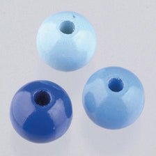 Holzperlen - blau mix 6mm - Bastelschachtel - Holzperlen - blau mix 6mm