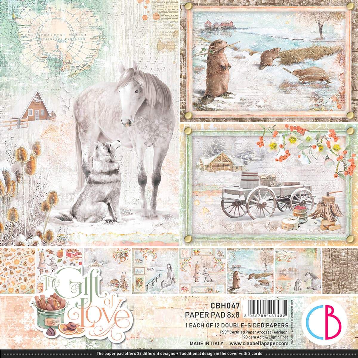 Scrapbook Papierblock 8"x8" - The gift of love - Bastelschachtel - Scrapbook Papierblock 8"x8" - The gift of love