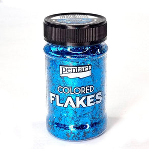 Pentart Colored Flakes blau 1g - Bastelschachtel - Pentart Colored Flakes blau 1g