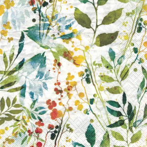 Serviette - Boho leaves and herbs multi - Bastelschachtel - Serviette - Boho leaves and herbs multi