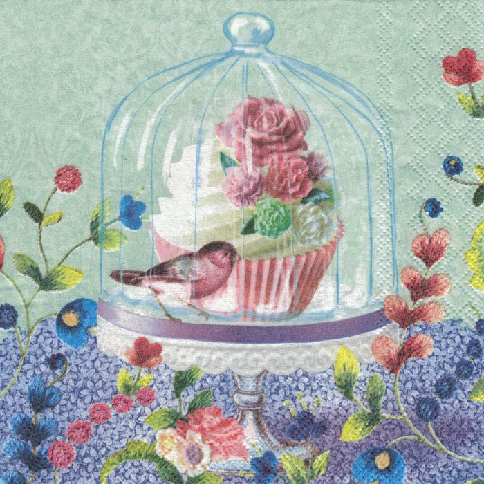 Serviette - Cupcake in glass