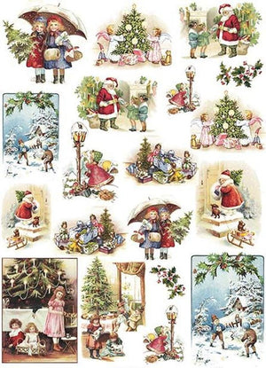 Reispapier A4 - Vintage christmas - Bastelschachtel - Reispapier A4 - Vintage christmas