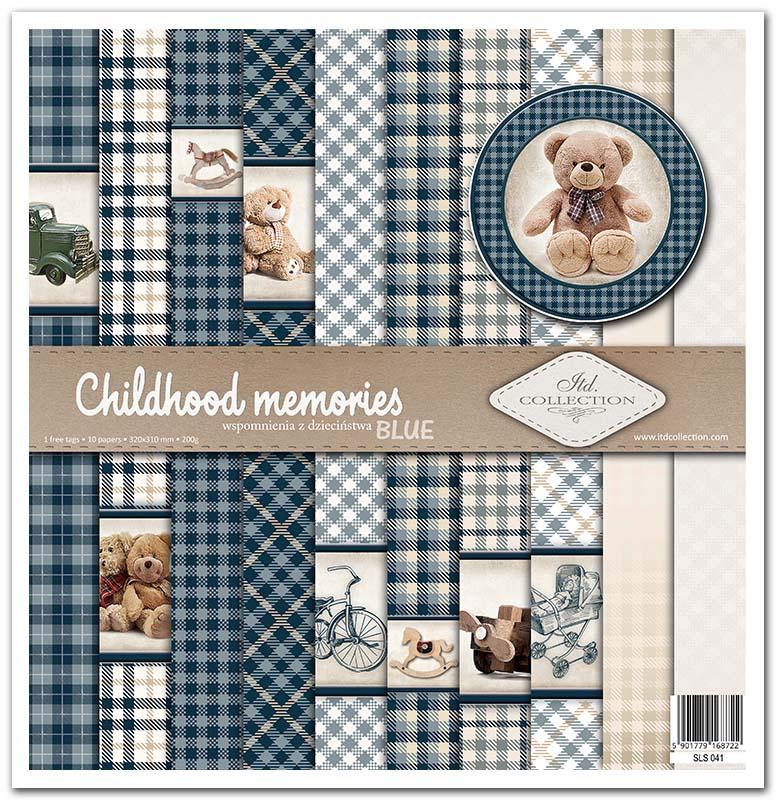 Scrapbook Papierblock 12,2"x12,6" - Childhood memories, blue - Bastelschachtel - Scrapbook Papierblock 12,2"x12,6" - Childhood memories, blue