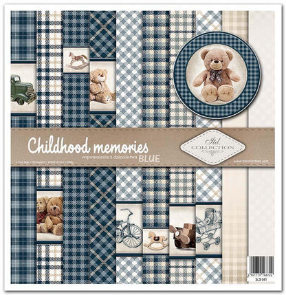 Scrapbook Papierblock 12,2"x12,6" - Childhood memories, blue - Bastelschachtel - Scrapbook Papierblock 12,2"x12,6" - Childhood memories, blue