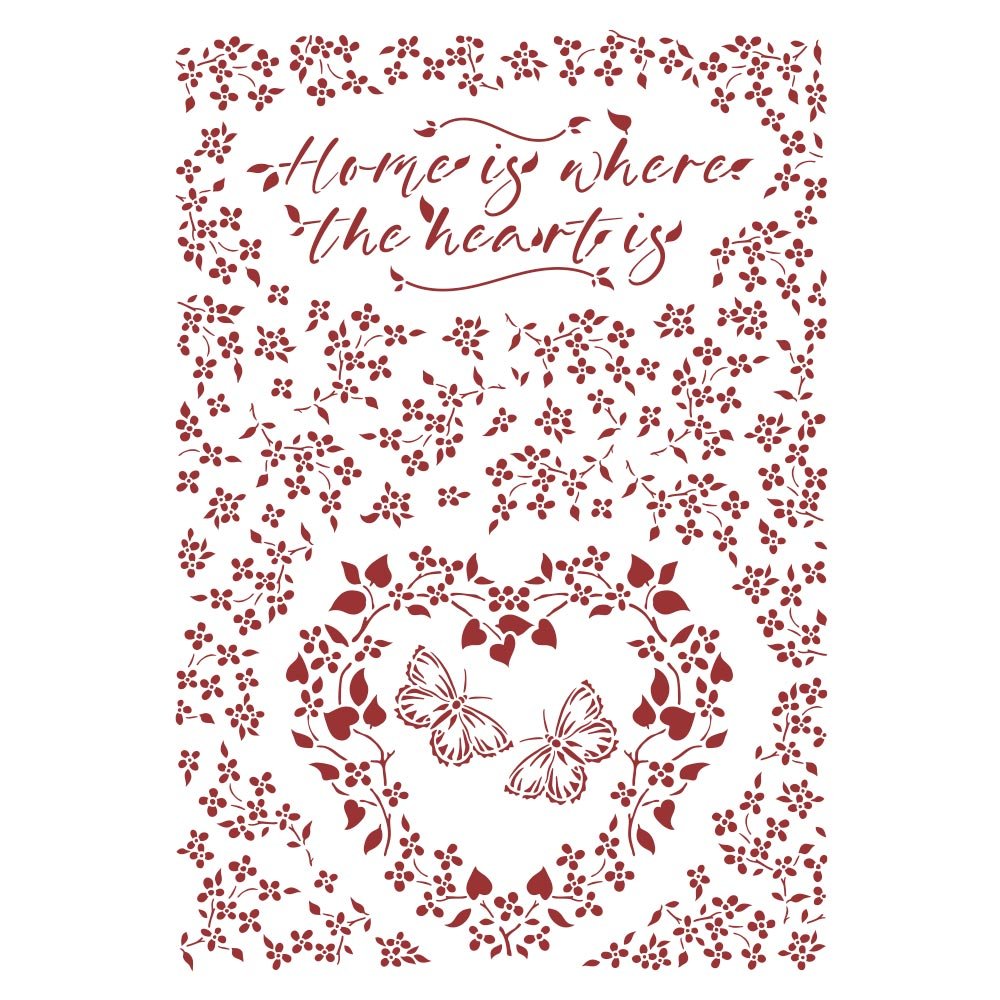 Schablone 21x29,7cm - Provence - Home is where the heart is - Bastelschachtel - Schablone 21x29,7cm - Provence - Home is where the heart is