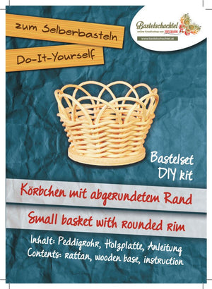 Bastelset aus Peddigrohr - Körbchen mit abgerundetem Rand - Bastelschachtel - Bastelset aus Peddigrohr - Körbchen mit abgerundetem Rand