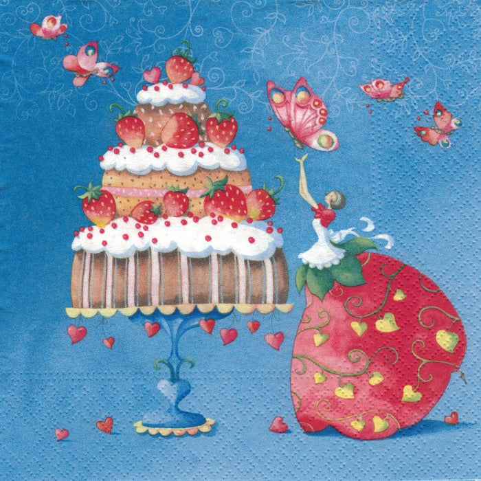 Serviette - Strawberry cake