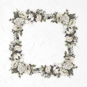 Reispapier Set 15x15cm - White flowers - Bastelschachtel - Reispapier Set 15x15cm - White flowers