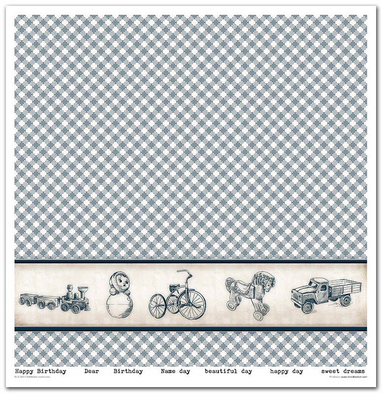 Scrapbook Papierblock 12,2"x12,6" - Childhood memories, blue - Bastelschachtel - Scrapbook Papierblock 12,2"x12,6" - Childhood memories, blue