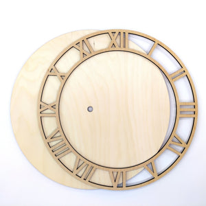 Holz Uhrblatt, rund 30cm mit Ziffern - Bastelschachtel - Holz Uhrblatt, rund 30cm mit Ziffern