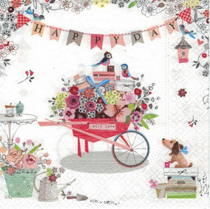 Serviette - Happy day - Bastelschachtel - Serviette - Happy day