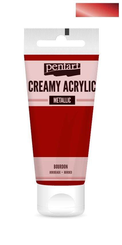 Pentart Creamy Acrylic metallic 60ml - bordeaux