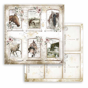 Scrapbook Papierblock 12"x12" - Romantic Horses - Bastelschachtel - Scrapbook Papierblock 12"x12" - Romantic Horses