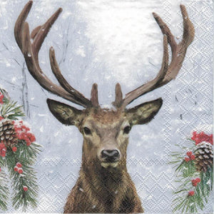 Serviette - Deer in winter - Bastelschachtel - Serviette - Deer in winter