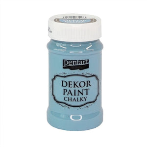 Pentart Dekor Paint Chalky matt 100ml - flachsblau - Bastelschachtel - Pentart Dekor Paint Chalky matt 100ml - flachsblau
