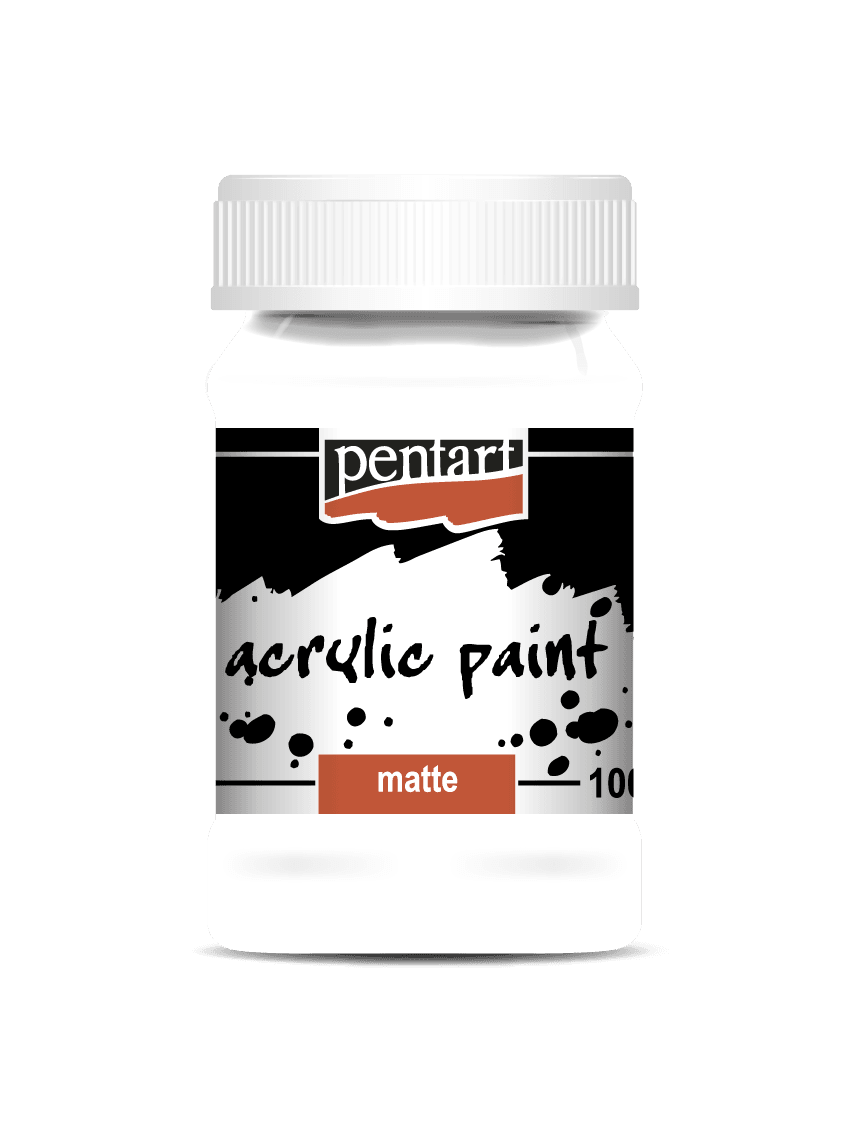 Pentart Acrylfarbe matt 100ml - weiß - Bastelschachtel - Pentart Acrylfarbe matt 100ml - weiß