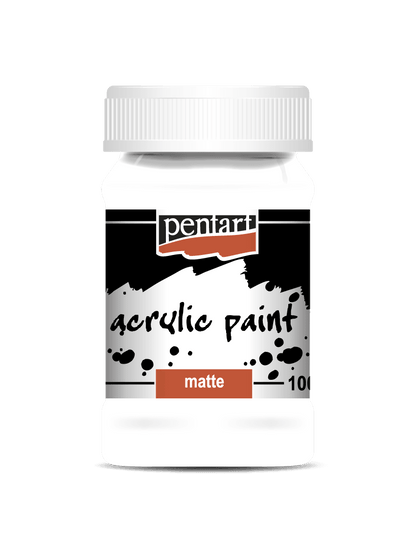 Pentart Acrylfarbe matt 100ml - weiß - Bastelschachtel - Pentart Acrylfarbe matt 100ml - weiß