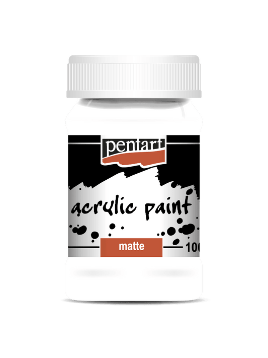 Pentart Acrylfarbe matt 100ml - weiß - Bastelschachtel - Pentart Acrylfarbe matt 100ml - weiß