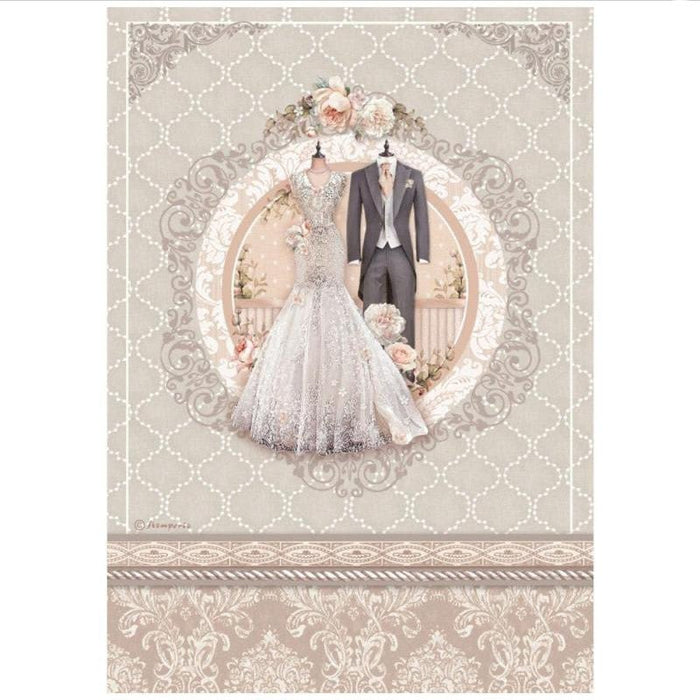 Reispapier A4 - You and Me wedding dress