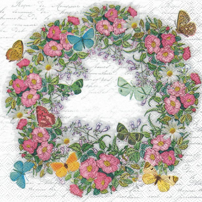 Serviette - Wreath of flowers