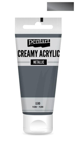 Pentart Creamy Acrylic 60ml - blei - Bastelschachtel - Pentart Creamy Acrylic 60ml - blei