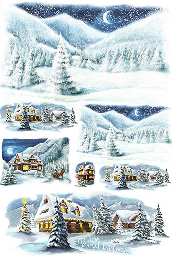 Reispapier A3 - Winter mountains