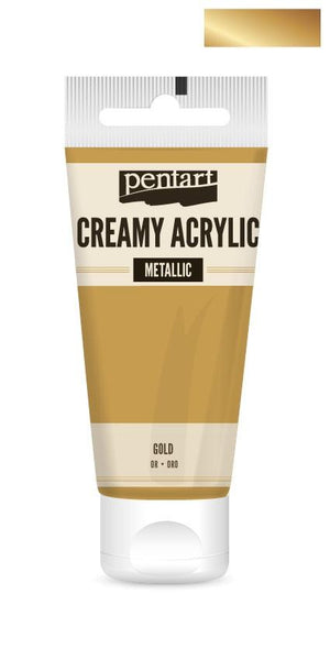 Pentart Creamy Acrylic 60ml - gold - Bastelschachtel - Pentart Creamy Acrylic 60ml - gold