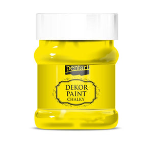 Pentart Dekor Paint Chalky matt 230ml - zitronengelb - Bastelschachtel - Pentart Dekor Paint Chalky matt 230ml - zitronengelb