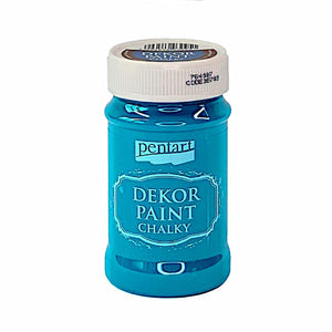 Pentart Dekor Paint Chalky matt 100ml - stahlblau - Bastelschachtel - Pentart Dekor Paint Chalky matt 100ml - stahlblau