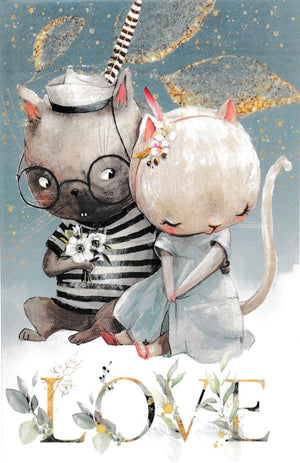 Reispapier A4 - Love, cats - Bastelschachtel - Reispapier A4 - Love, cats