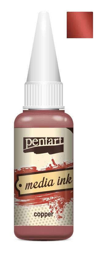 Pentart Mixed Media Tinte 20ml metallic - kupfer - Bastelschachtel - Pentart Mixed Media Tinte 20ml metallic - kupfer