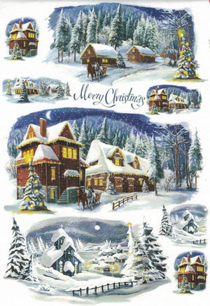 Reispapier A4 - Christmas landscape - Bastelschachtel - Reispapier A4 - Christmas landscape