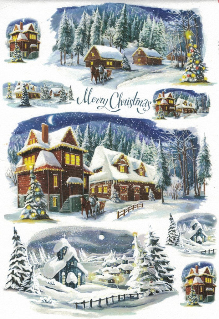 Reispapier A4 - Christmas landscape