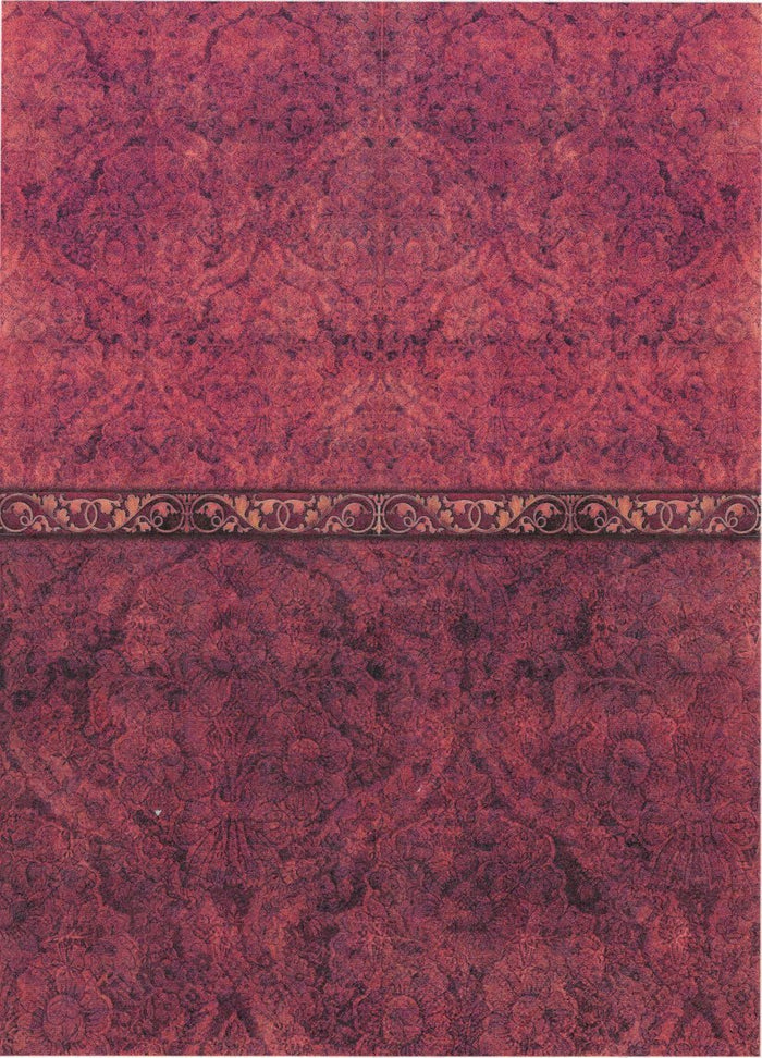 Reispapier A4 - Red brocade