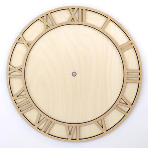Holz Uhrblatt, rund 30cm mit Ziffern - Bastelschachtel - Holz Uhrblatt, rund 30cm mit Ziffern