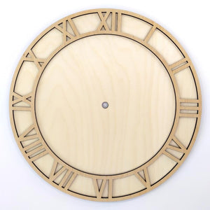 Holz Uhrblatt, rund 30cm mit Ziffern - Bastelschachtel - Holz Uhrblatt, rund 30cm mit Ziffern