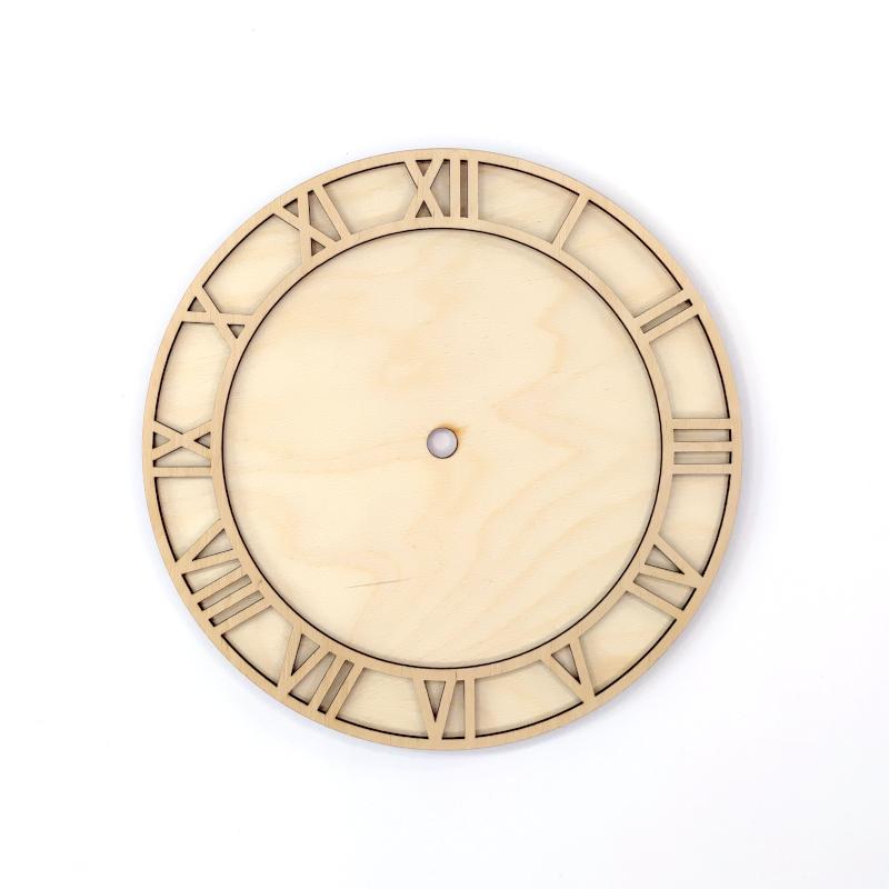 Holz Uhrblatt, rund 20cm mit Ziffern - Bastelschachtel - Holz Uhrblatt, rund 20cm mit Ziffern