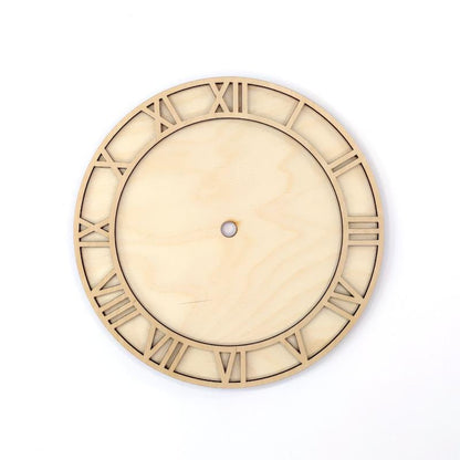 Holz Uhrblatt, rund 20cm mit Ziffern - Bastelschachtel - Holz Uhrblatt, rund 20cm mit Ziffern