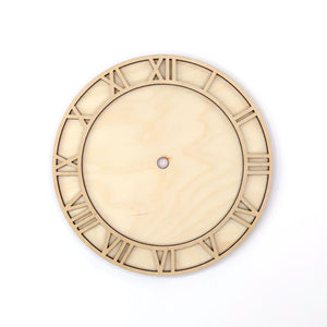 Holz Uhrblatt, rund 20cm mit Ziffern - Bastelschachtel - Holz Uhrblatt, rund 20cm mit Ziffern