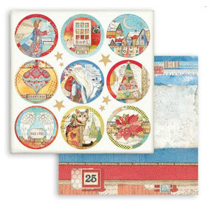 Scrapbook Papier 30,5x30,5cm - Christmas patchwork rounds - Bastelschachtel - Scrapbook Papier 30,5x30,5cm - Christmas patchwork rounds