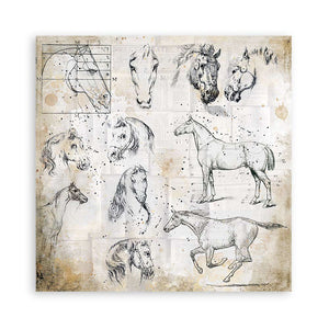 Scrapbook Papierblock 12"x12" - Romantic Horses - Bastelschachtel - Scrapbook Papierblock 12"x12" - Romantic Horses