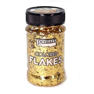 Pentart Colored Flakes barockgold 1g - Bastelschachtel - Pentart Colored Flakes barockgold 1g